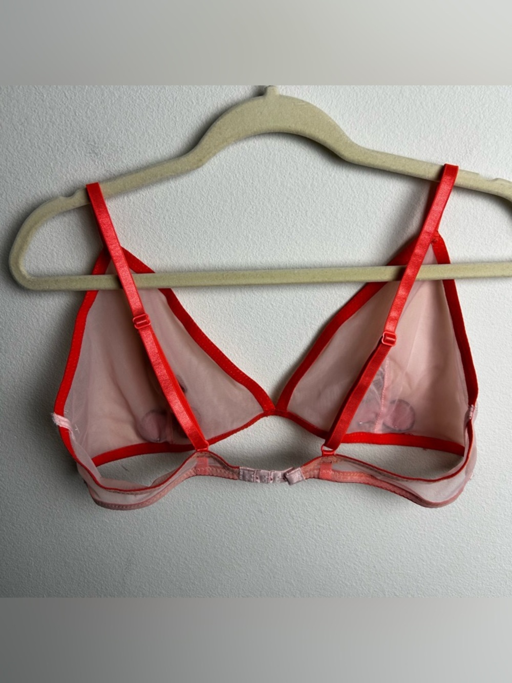 Wish & Whim Cherry Mesh Bralette peach mesh size: XL - Picture 7 of 8